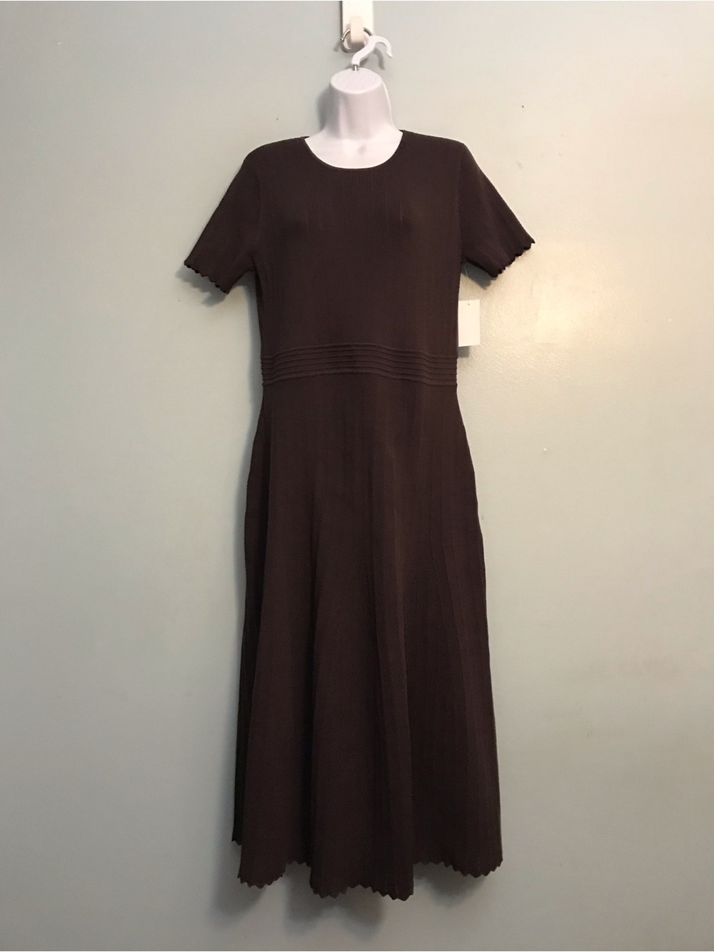 Ted Baker Brown Ribbed Midi Dress
